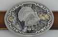 Mossy Oak American turkey oval belt buckle in pewter