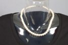 mother of pearl lustrous bead necklace with clasp, 1/4" beads
