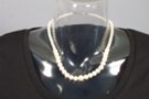 mother of pearl lustrous bead necklace with clasp, graduated 1/8" to 3/8" beads