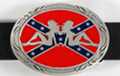 mudflap girls on rebel flag oval belt buckle