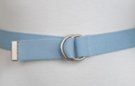 narrow powder blue D-ring canvas belt