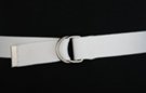 narrow white D-ring canvas belt