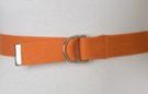 narrow burnt orange D-ring canvas belt