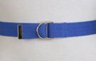 narrow indigo blue D-ring canvas belt