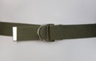narrow oliver green D-ring canvas belt