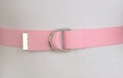 narrow medium pink D-ring canvas belt