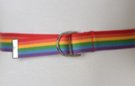 multi-color rainbow D-ring canvas belt