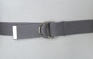 narrow steel gray D-ring canvas belt