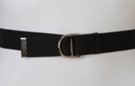 narrow black D-ring canvas belt