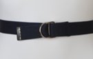 narrow dark navy D-ring canvas belt