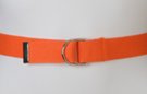 narrow orange D-ring canvas belt