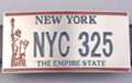 New York license plate belt buckle with Statue of Liberty