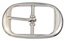 oval nickel polish center bar belt buckle