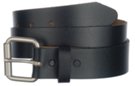 top grain oil tan black leather belt with snap-off buckle