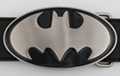 oval bat silhouette black enameled belt buckle