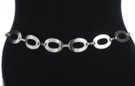 small mirror oval ring wide silver chain belt