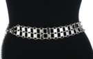 silver padlock lattice chain belt