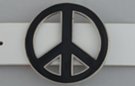 black enameled die-cast peace sign belt buckle