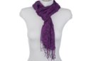 light-weight purple fringe scarf with peace signs