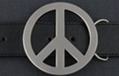 die-cast peace symbol belt buckle