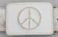 white bas-relief peace sign distressed leather buckle
