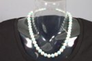 pearl and aqua lustrous bead necklace with clasp, 3/8" beads