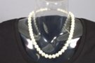 pearl and jade lustrous bead necklace with clasp, 3/8" beads