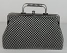 pewter bubble metal mesh evening bag