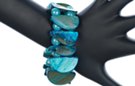 blue elastic half-moon shell bracelet