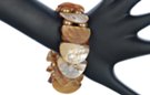golden elastic half-moon shell bracelet