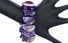 purple elastic half-moon shell bracelet