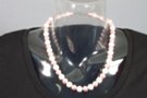 pearl and pink lustrous bead necklace with clasp, 3/8" beads