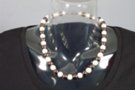 pearl and sepia lustrous bead necklace with clasp, 3/8" beads
