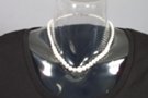 pearl lustrous bead necklace with clasp, graduated 1/8" to 3/8"" beads