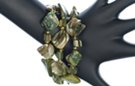 mineral green elastic triple beach pebble bracelet