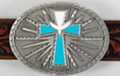 oval western belt buckle, Holy Spirit over Christian cross