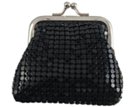 tiny black metal mesh coin purse