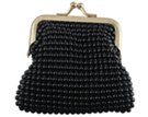 tiny black metal mesh coin purse