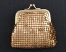 tiny gold metal mesh coin purse