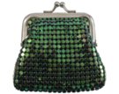tiny green metal mesh coin purse