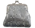tiny silver metal mesh coin purse