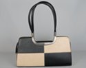 petite purse with double handles and detachable shoulder strap