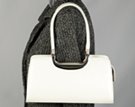 petite purse with double handles and detachable shoulder strap