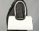 petite purse with double handles and detachable shoulder strap