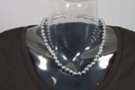 pewter lustrous bead necklace with clasp, 1/4" beads