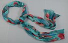 long pleated poppy print crinkle scarf