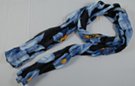 long pleated oversize hibiscus flower print crinkle scarf