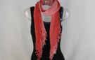 pleated pink gradient acrylic knit shawl