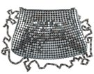 petite gunmetal metallic plate mesh purse with cross body chain