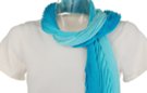 pleated blue gradient acrylic knit shawl